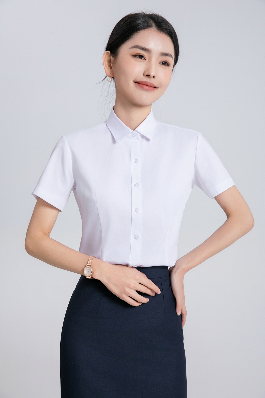 女士短袖襯衫定做05