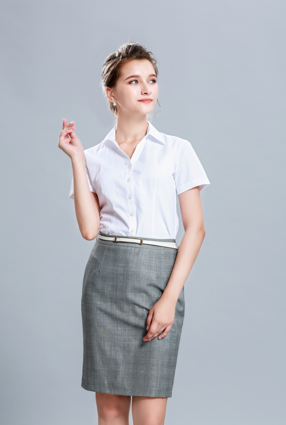 女士短袖襯衫定做08