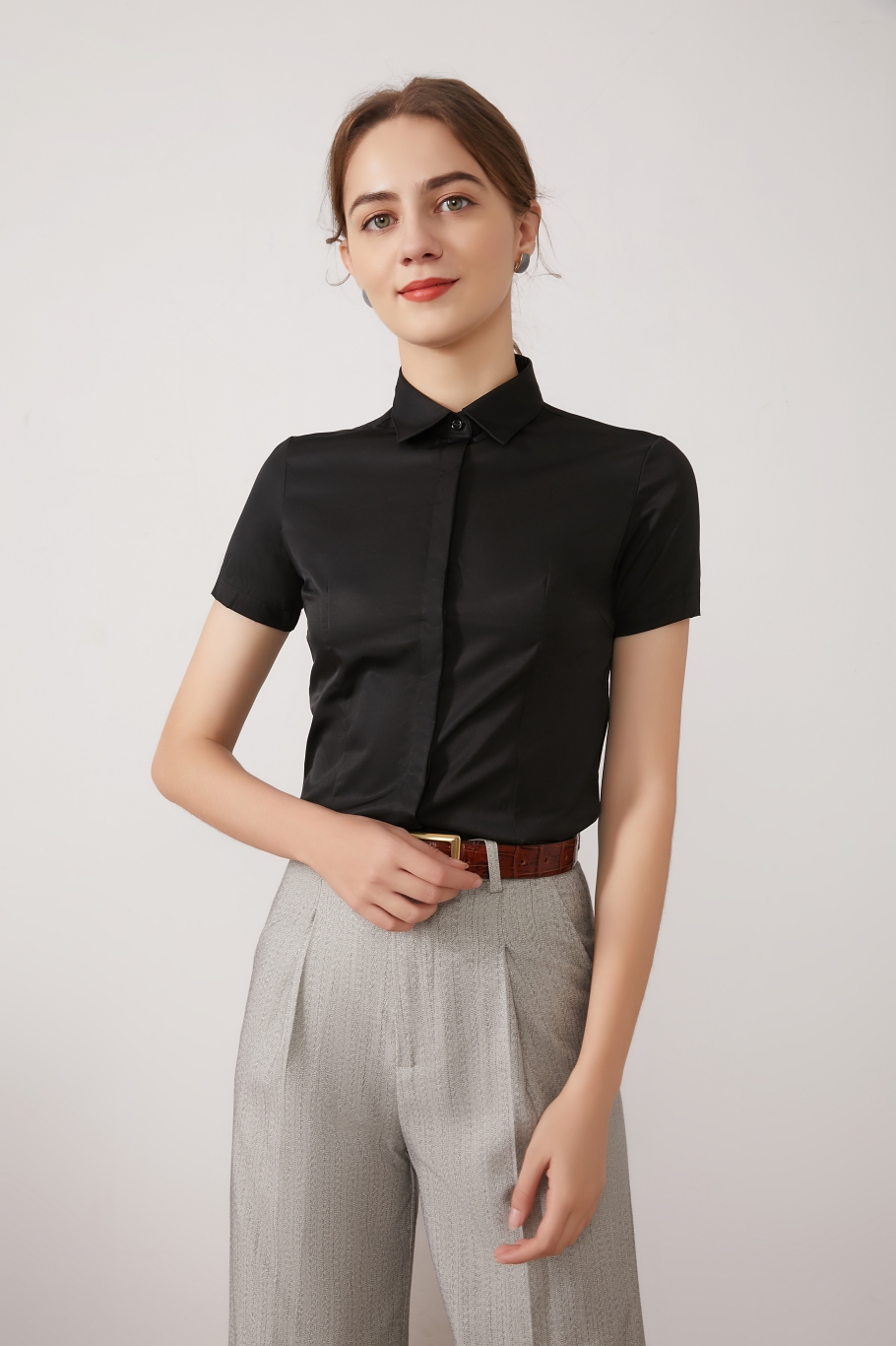 女士短袖襯衫定做07